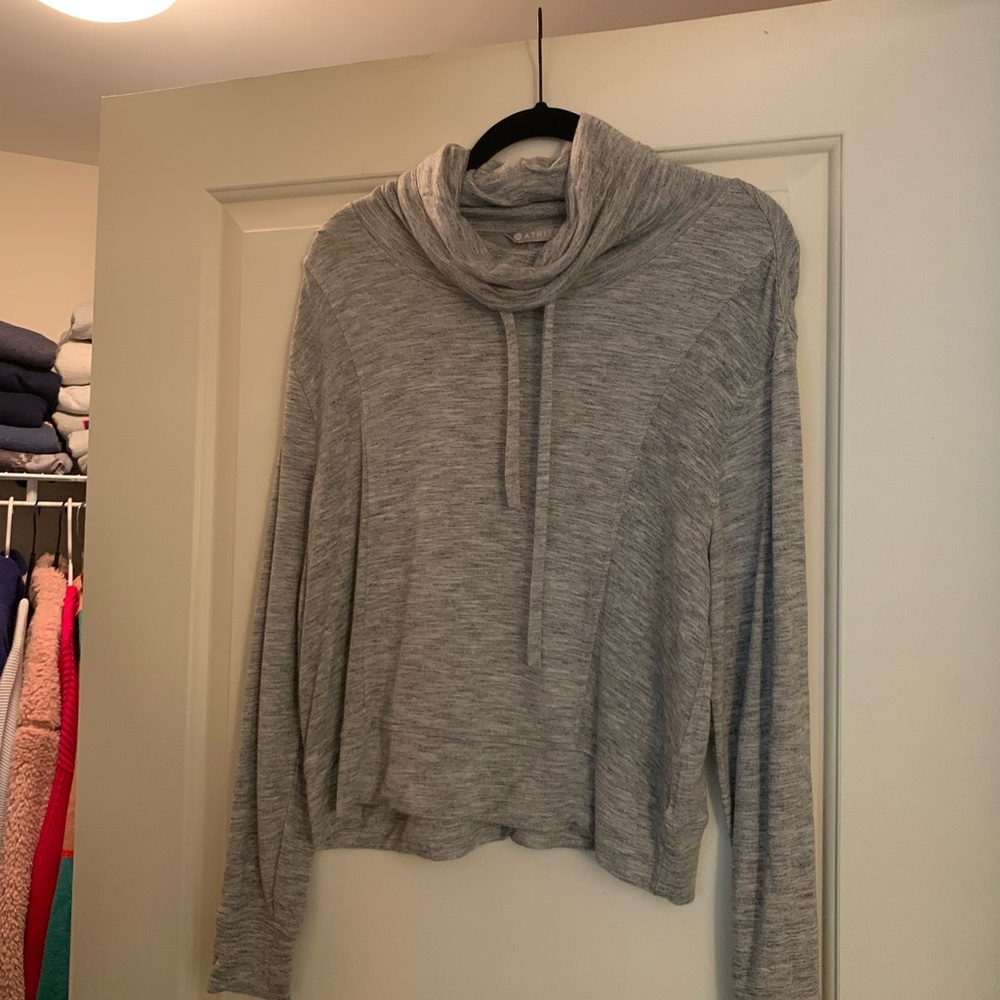 Athleta grey mock neck pullover sweater